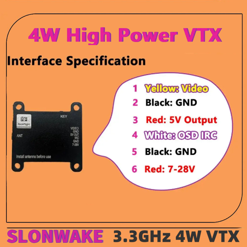 SLONWAKE FPV 3.3G 16CH 4000mW  – Fpv Drone Vtx recenzja i cena